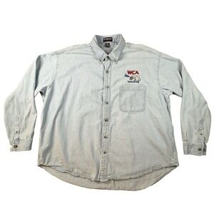 UltraClub Men's 3XL Light Wash Denim Shirt WCA Gettysburg 2005 Embroidered‎